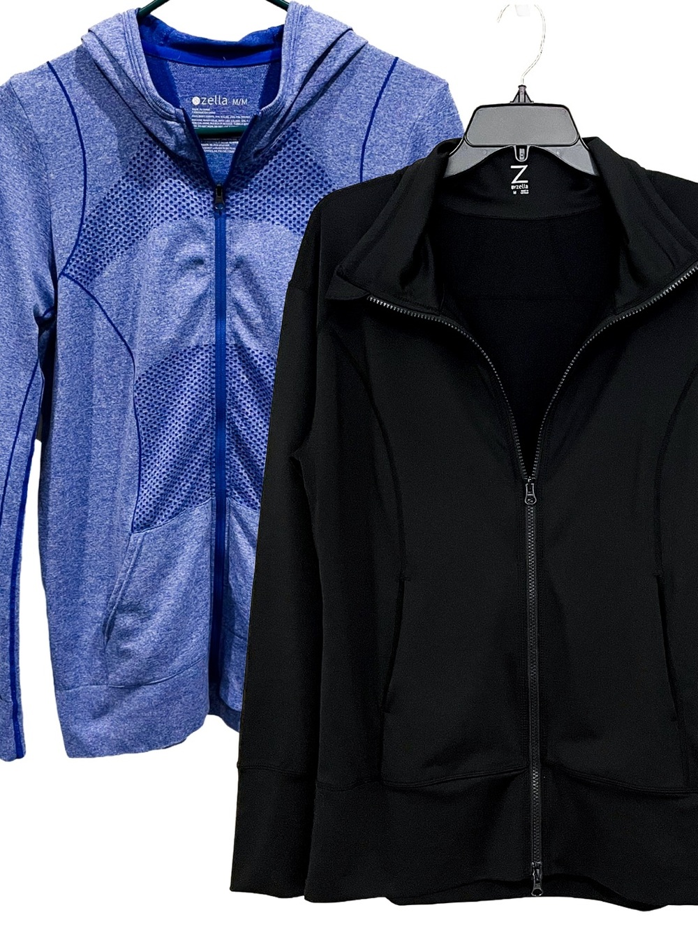 2-Pack Full Zip Performance Jackets Longline M Zella Athleisure Black Blue